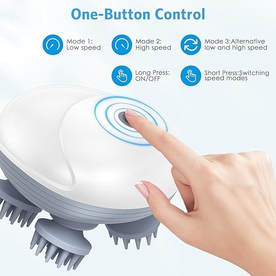 Electric Head,Scalp Massager| Rechargeable Head Kneading Massage Machine| 3 Speed Mode Handheld,Scalp Body Massager