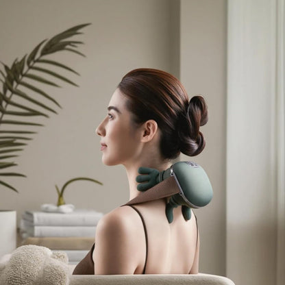 Heated Massager, Wireless Portable Shiatsu Neck, Back and Leg Massager