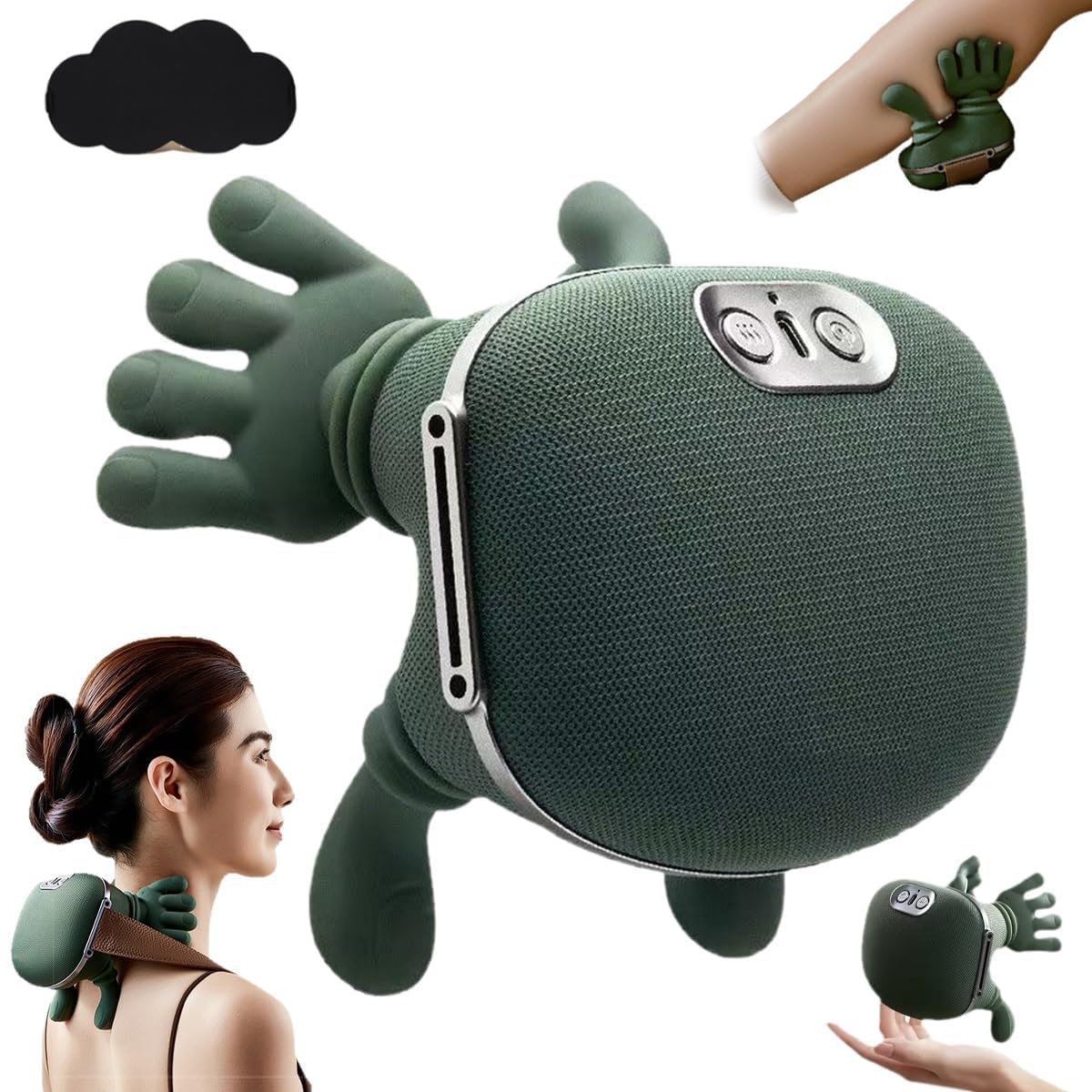 Heated Massager, Wireless Portable Shiatsu Neck, Back and Leg Massager